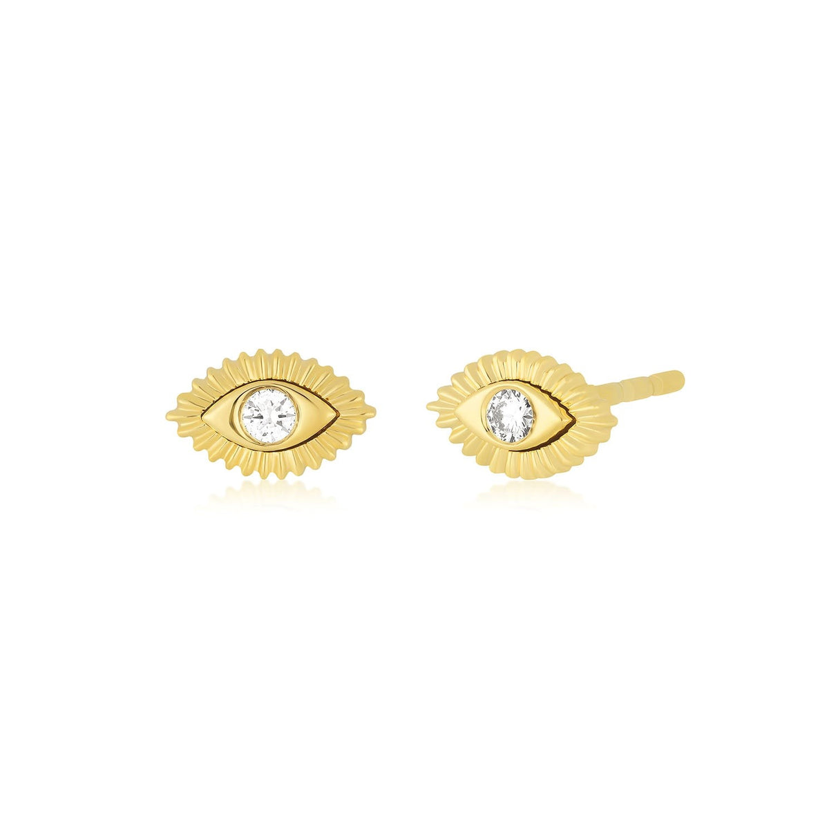 Diamond Evil Eye Stud Earrings | .07tw