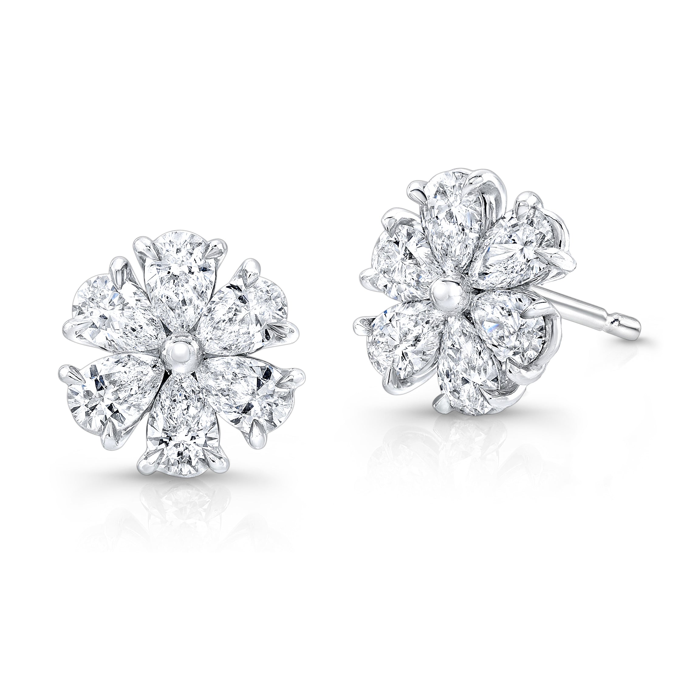 イヤリング TATIANA Fleur pearl post earringsEC1673 Mother-of-Pearl and .20 ct. t.w. White Topaz Flower