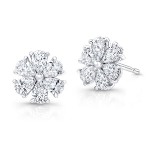 Pear Shape Diamond Flower Earrings | 2.47tw