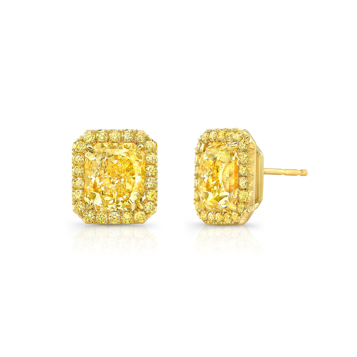Fancy Yellow Diamond Stud Earrings | 5.80tw