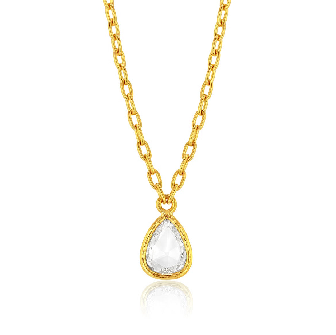 Bezel Set Pear Shape Diamond Necklace