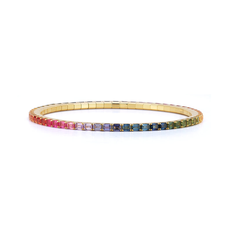 Rainbow Sapphire Stretch Bracelet