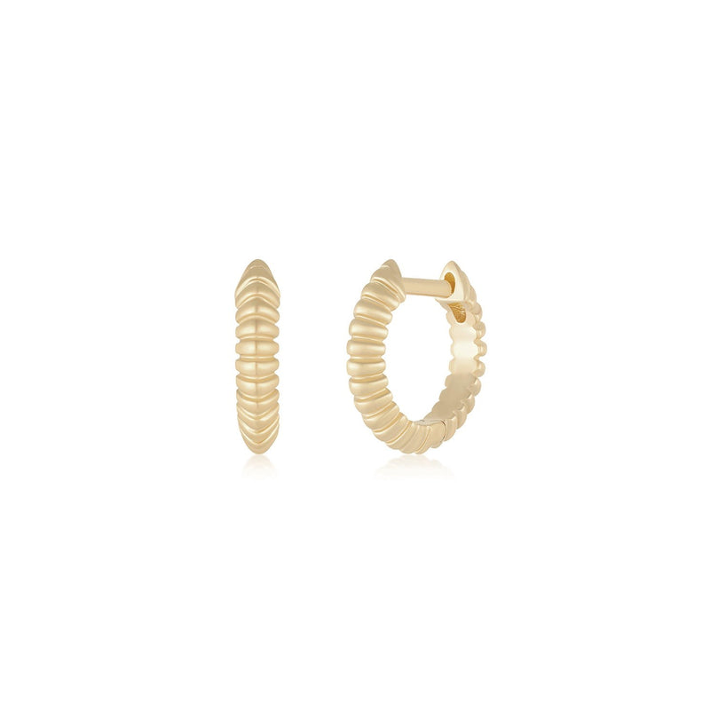 Fluted Knife Edge XS Huggie Earrings