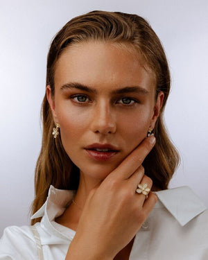 Jasmine Pave Diamond Flower Ring