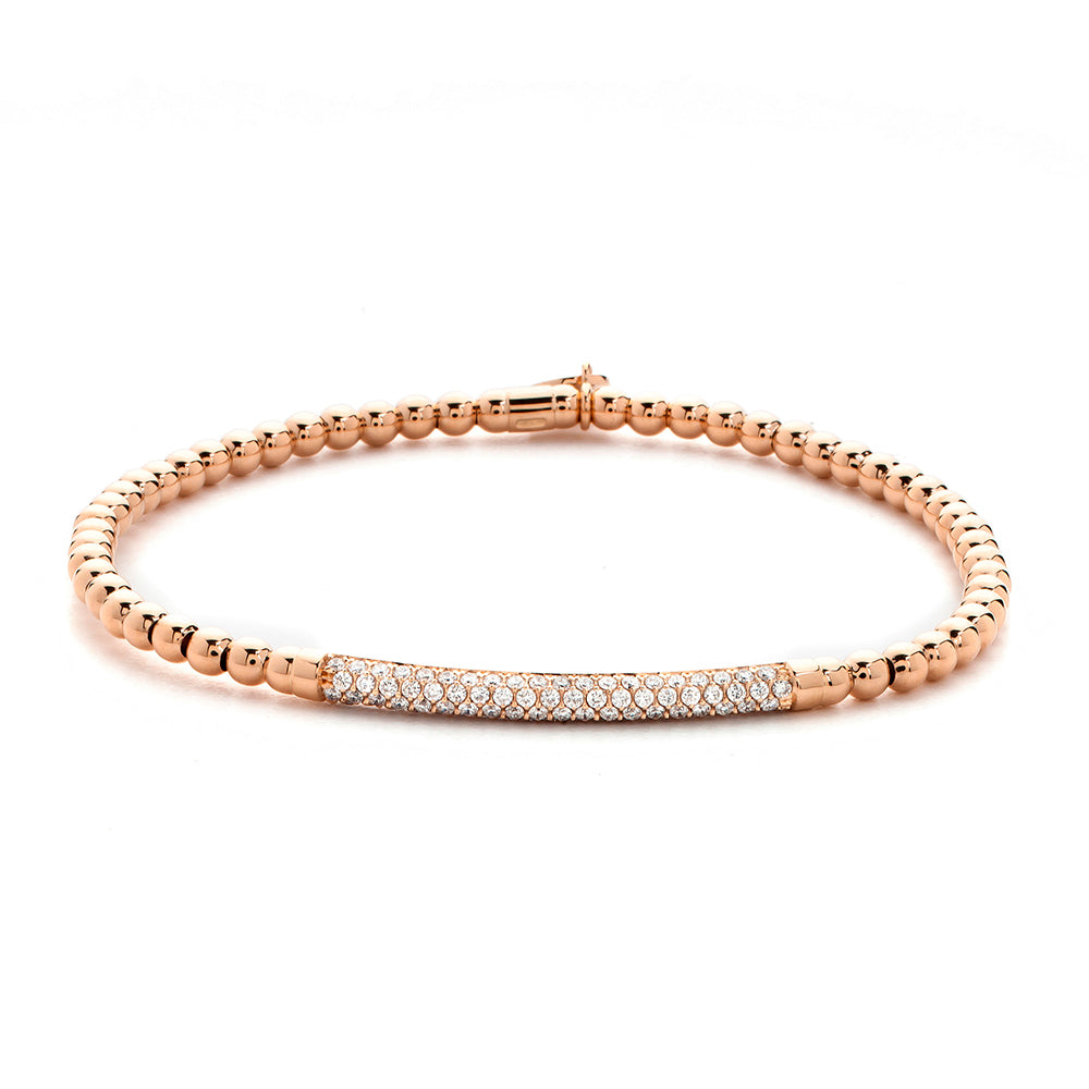 Diamond Bar Bead Stretch Bracelet | .32tw