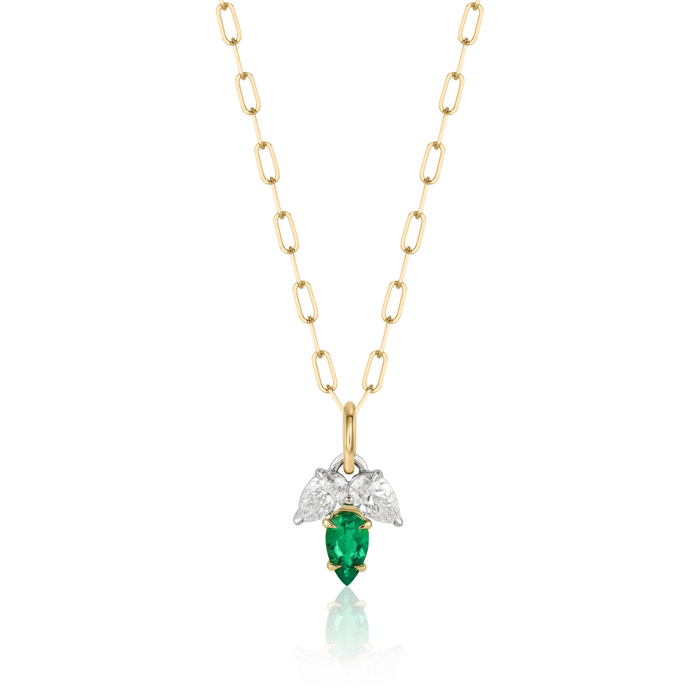 Emerald & Diamond Leaf Pendant
