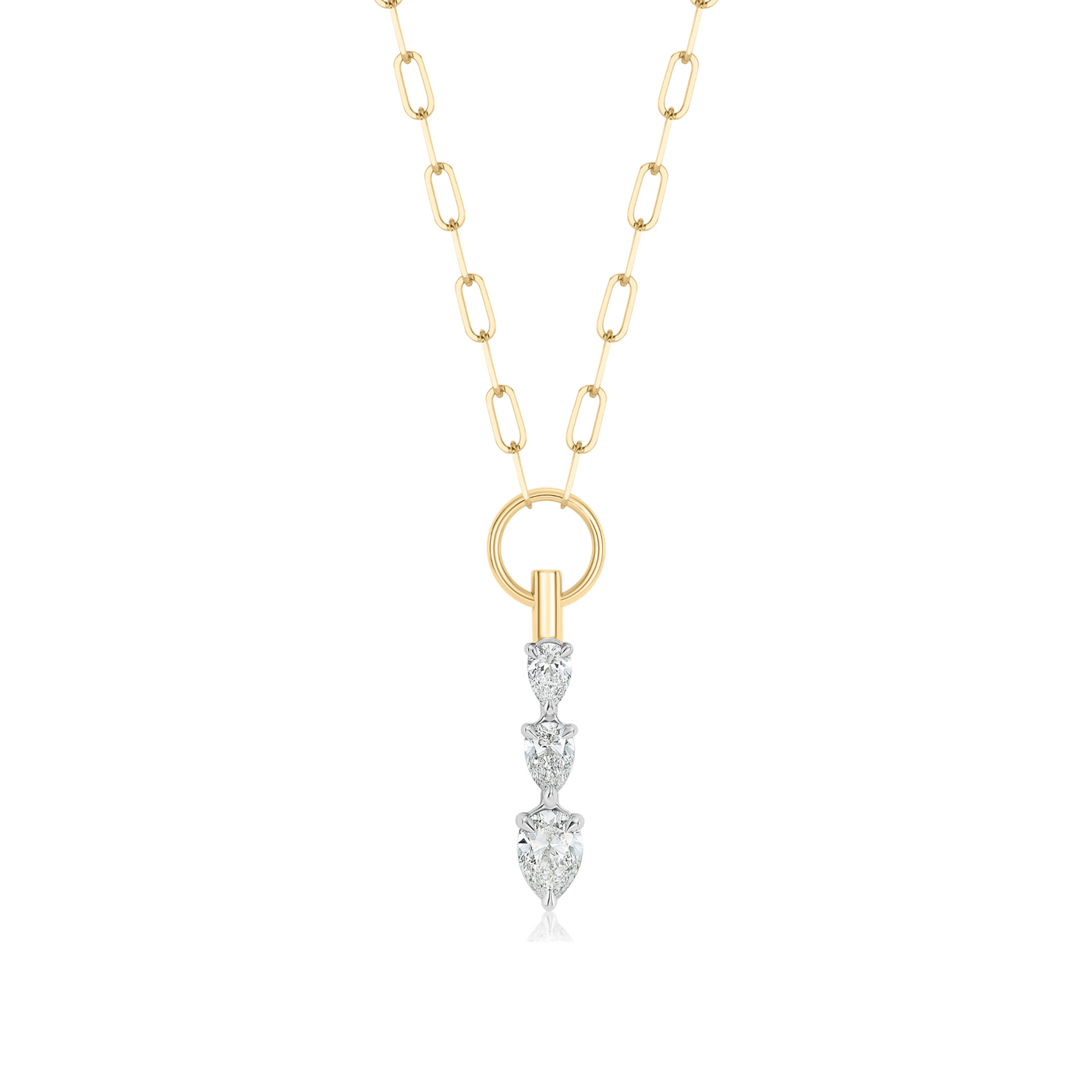 Three Pear Shape Diamond Pendant | .54tw