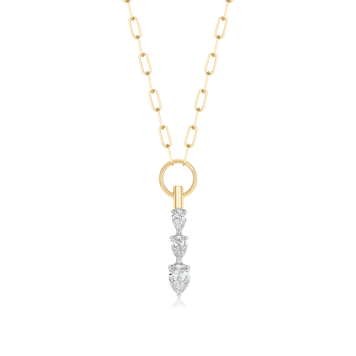 Three Pear Shape Diamond Pendant | .54tw