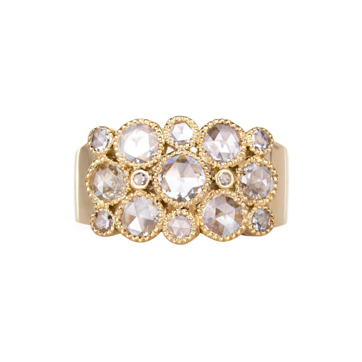 Rose Cut Milgrain Set Diamond Band | 1.37tw