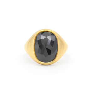 Cushion Cut Black Diamond Ring