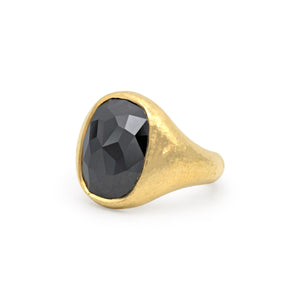 Cushion Cut Black Diamond Ring