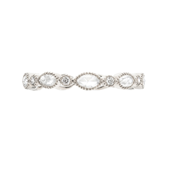 Marquise, Round & Rose Cut Diamond Band