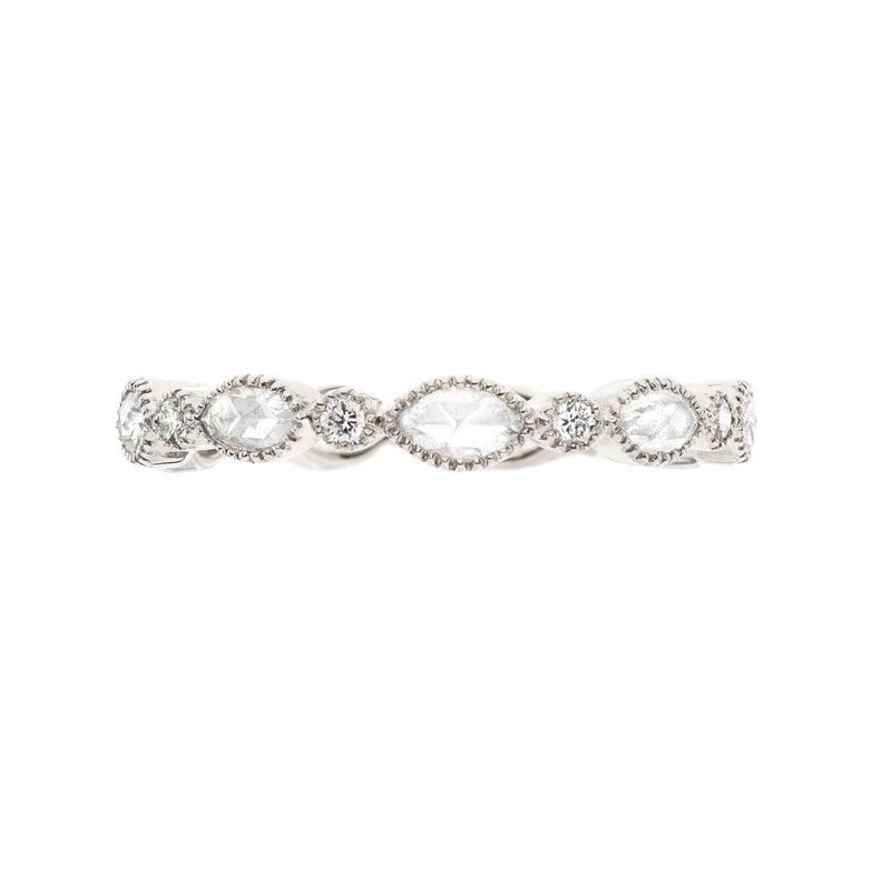 Marquise, Round & Rose Cut Diamond Band