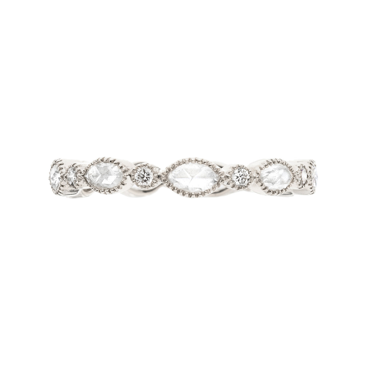 Marquise, Round & Rose Cut Diamond Band