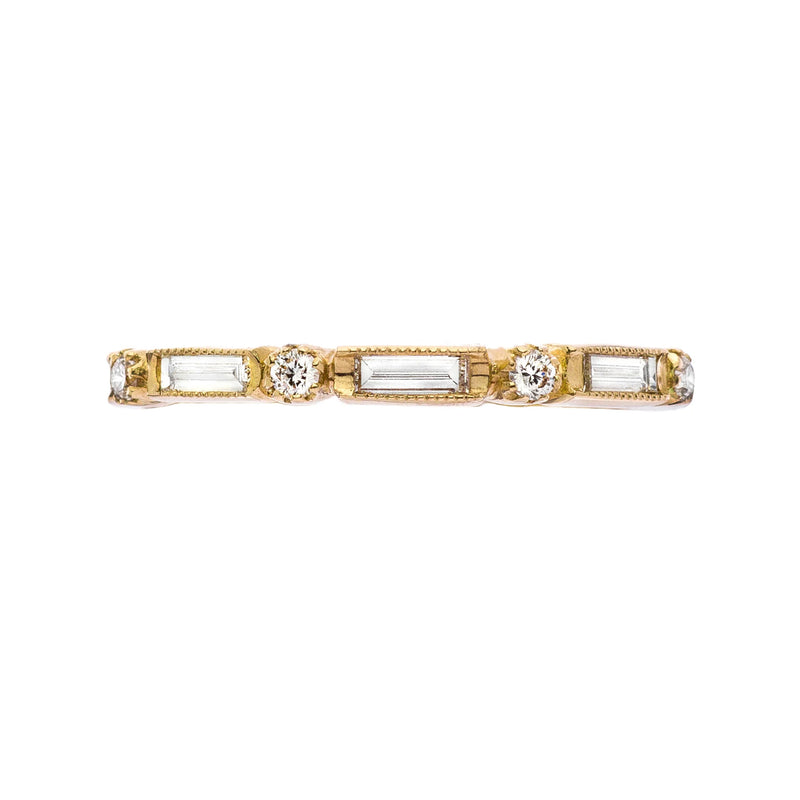 Round and Baguette Diamond Eternity Band | .87tw