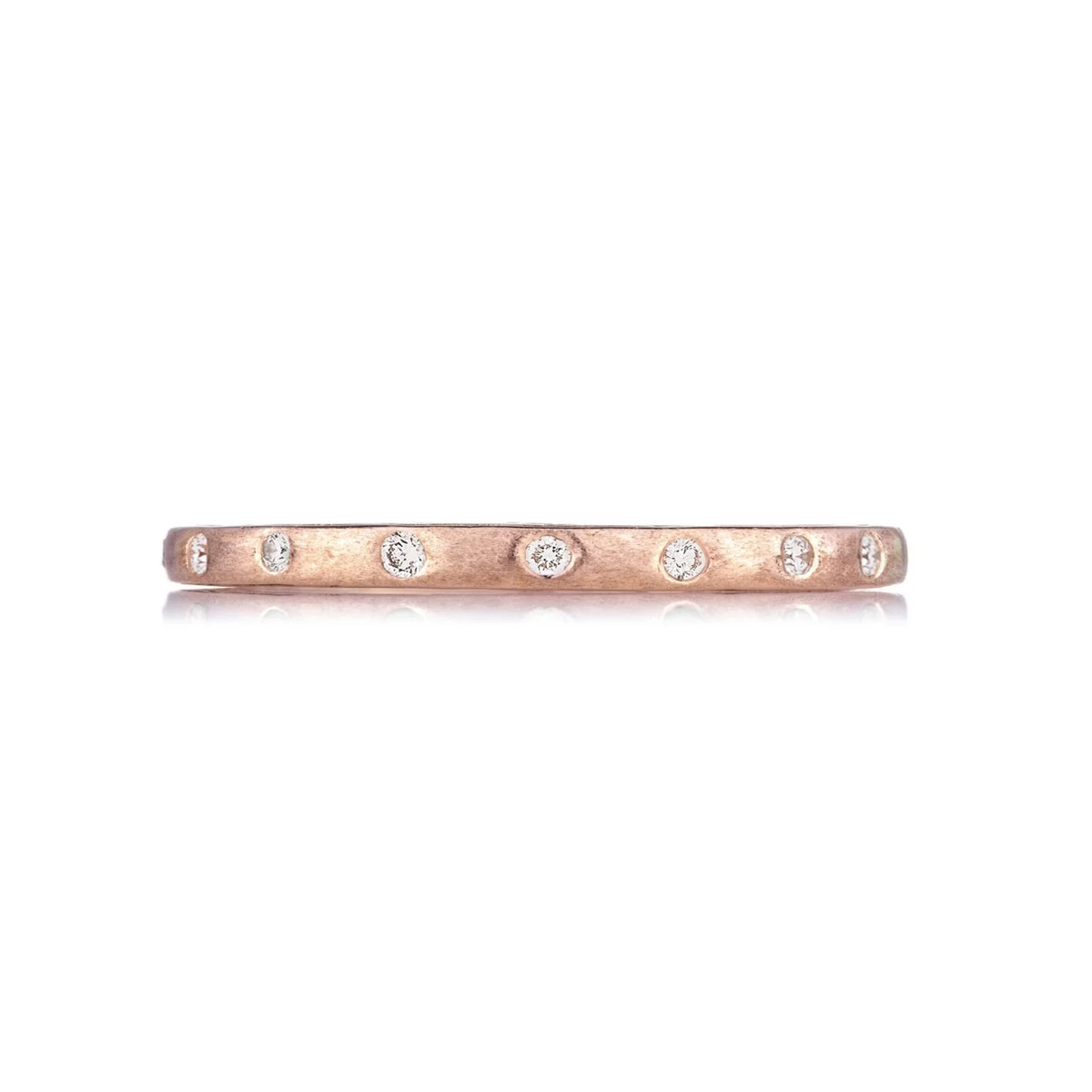 Narrow Engraved Brushed Diamond Band | .18tw