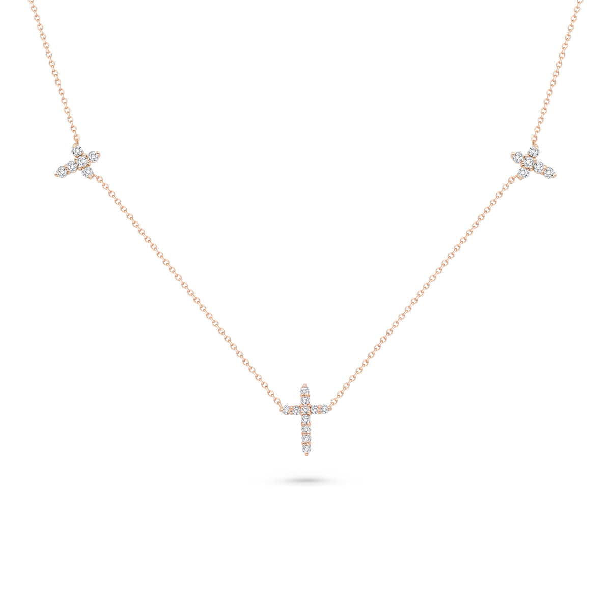 3 Cross Diamond Necklace