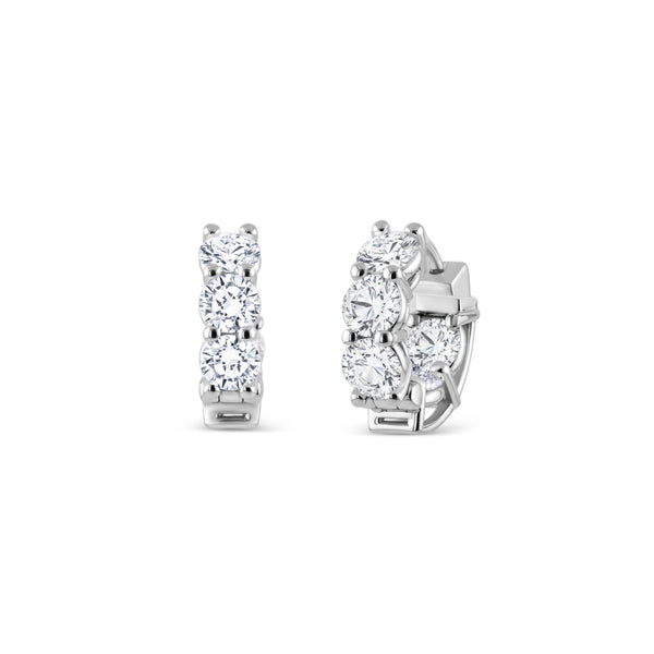 Round Brilliant Diamond Huggie Earrings | 3.12tw