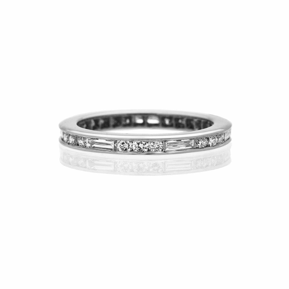 Channel Set Baguette and Round Diamond Band | 1.03tw
