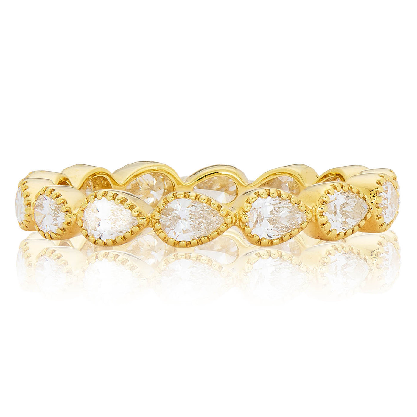 East West Bezel Set Pear Shaped Diamond Band | 1.11tw