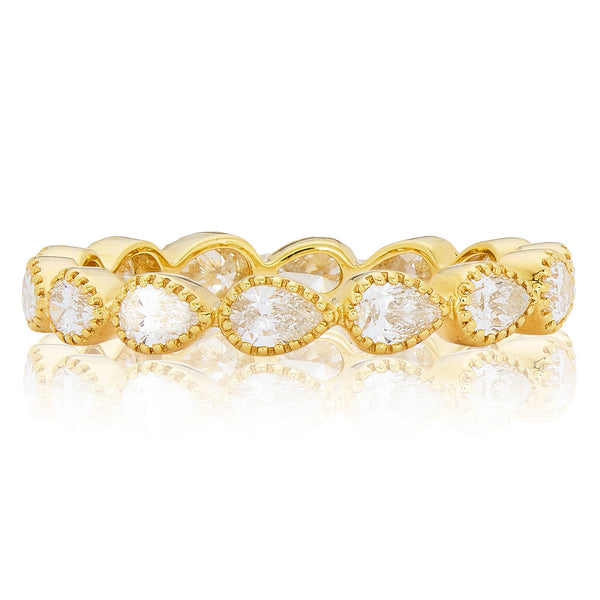 East West Bezel Set Pear Shaped Diamond Band | 1.11tw