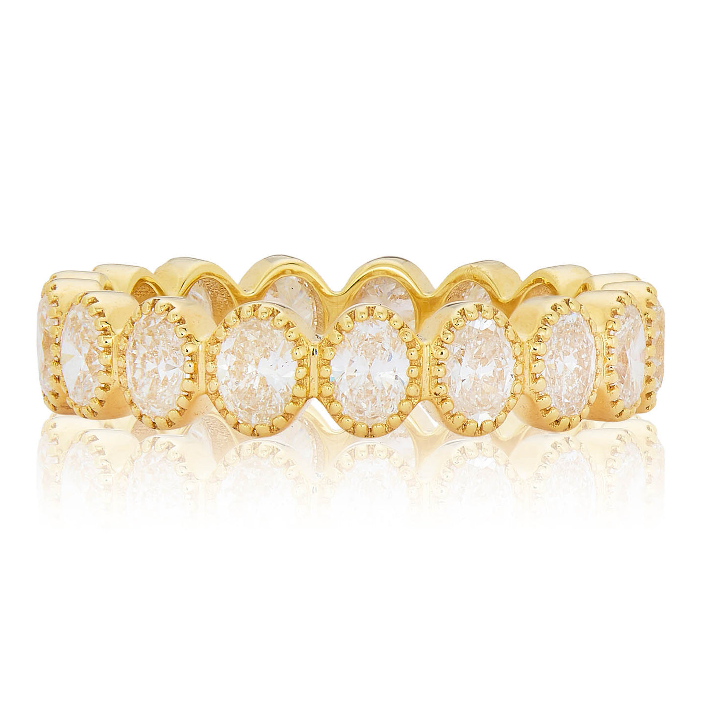 Bezel Set Oval Diamond Eternity Band | 2.25tw