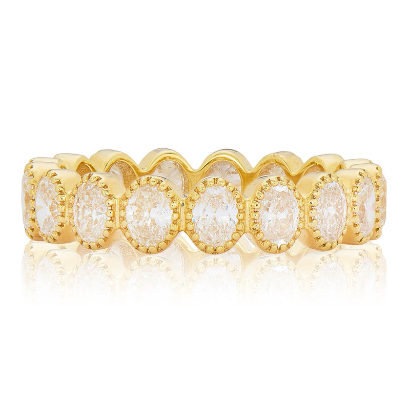 Bezel Set Oval Diamond Eternity Band | 2.25tw