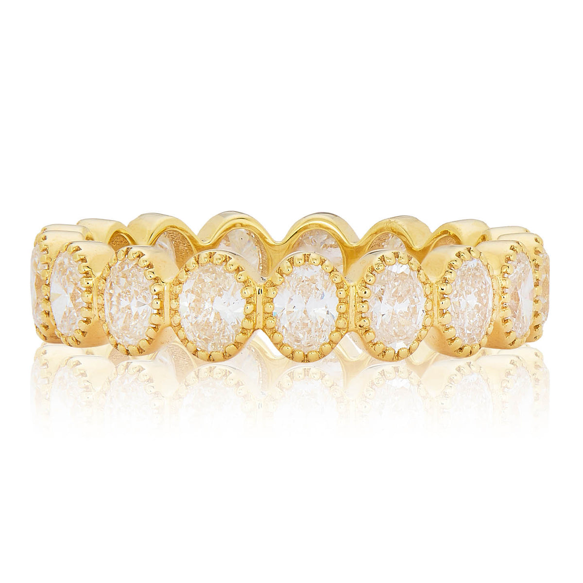 Bezel Set Oval Diamond Eternity Band | 2.25tw