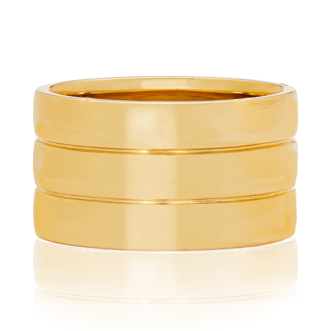 Three Row Yellow Gold Band | 11.6mm