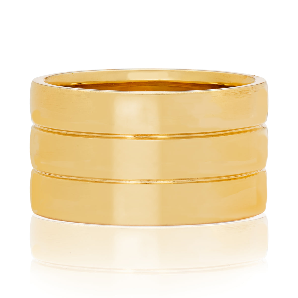 Three Row Yellow Gold Band | 11.6mm