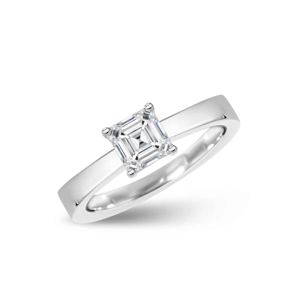 Square Emerald Cut Diamond Solitaire Ring | 1.01ct