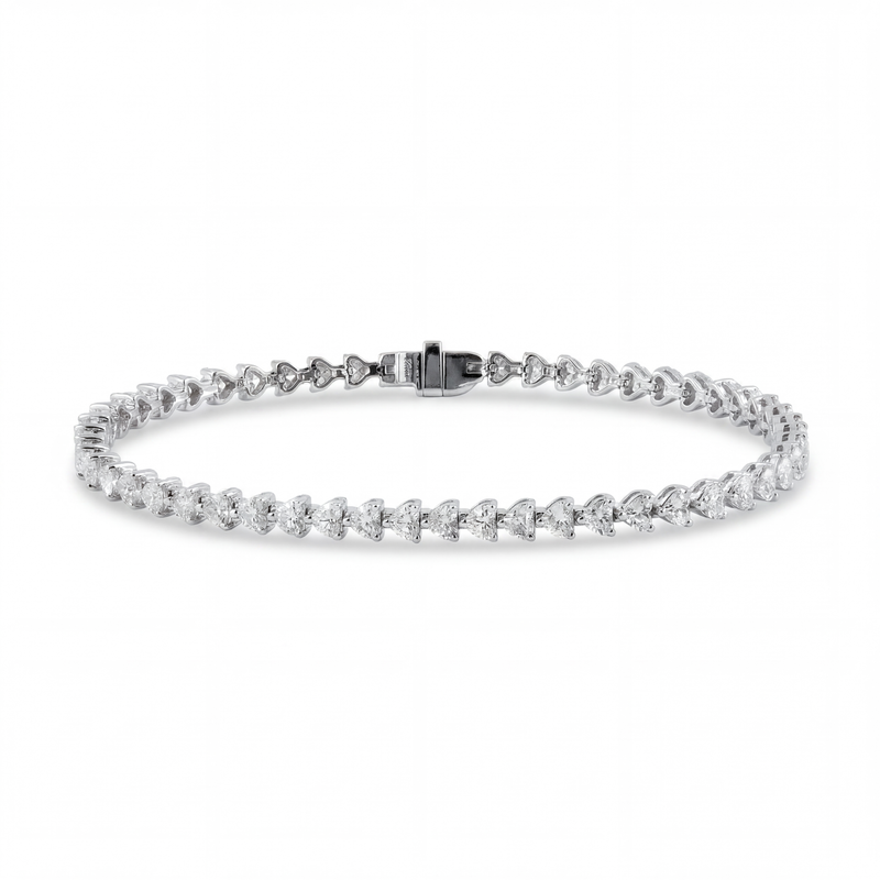 Heart Shape Diamond Tennis Bracelet | 4.64tw