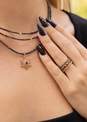 Bezel Set Black Diamond Band | 2.11tw