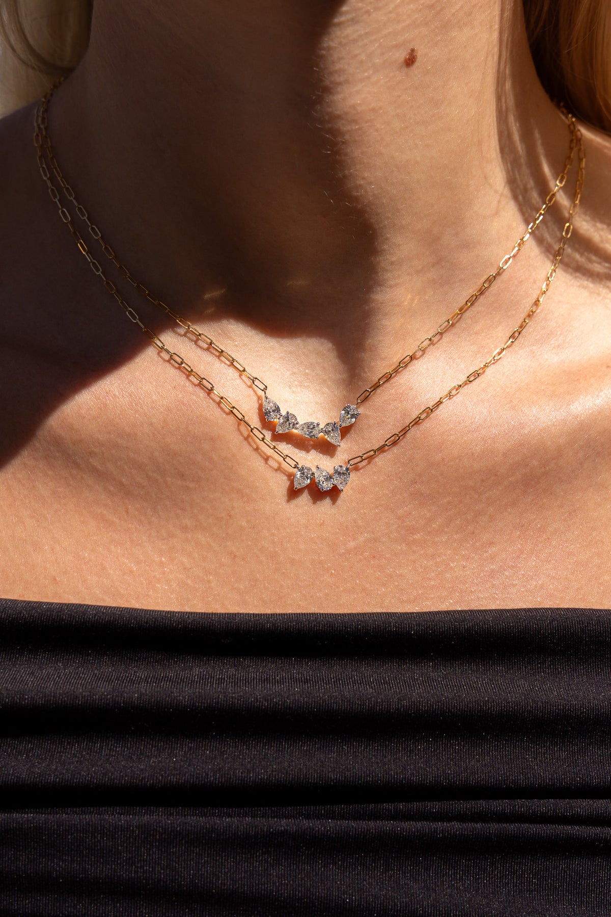 Pear Diamond Link Chain Necklace | 1.52tw