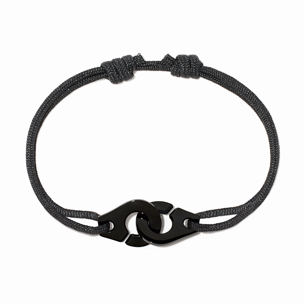 Black Titanium Menottes Cord Bracelet