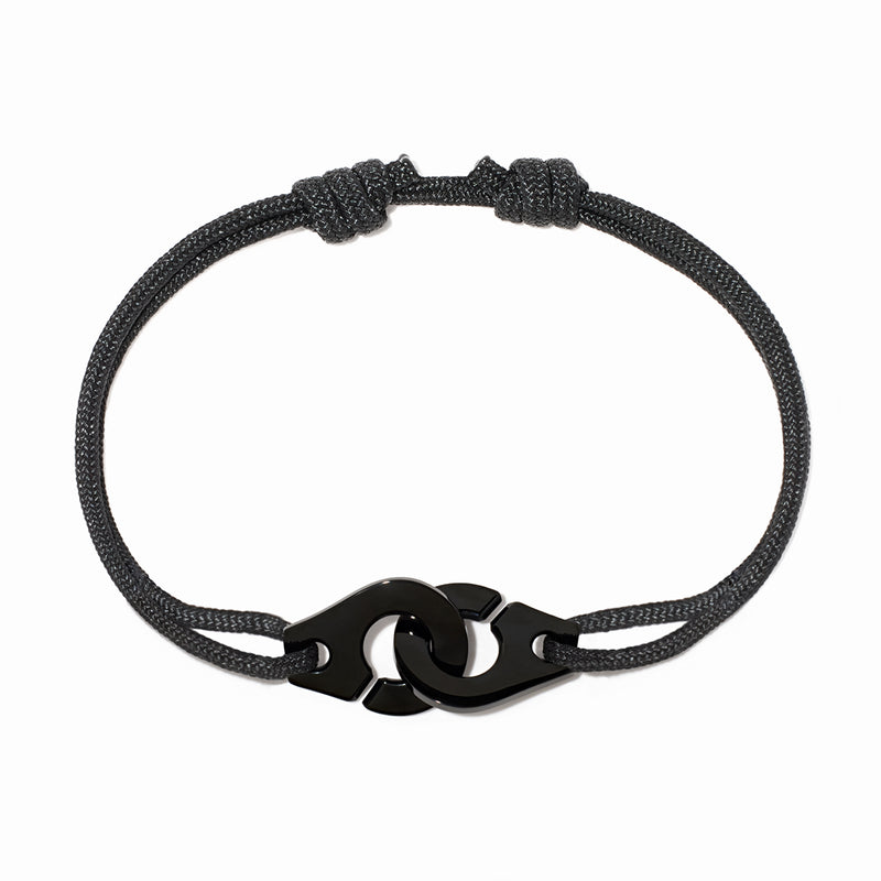Black Titanium Menottes Cord Bracelet