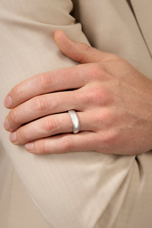 Platinum Milgrain Edge Ring