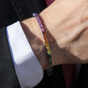 Rainbow Sapphire Stretch Bracelet