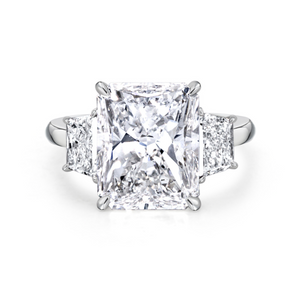 Radiant Cut Diamond Ring with Trapezoid Side Stones | 8.11tw