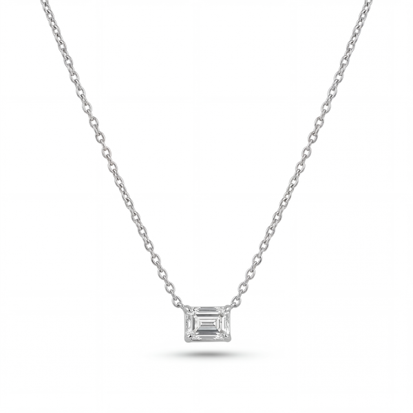 Emerald Cut Diamond Pendant | .50ct