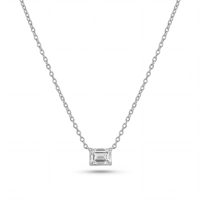 Emerald Cut Diamond Pendant | .50ct