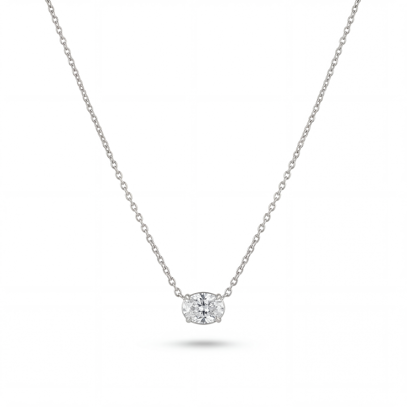 Oval Diamond Pendant | .50ct