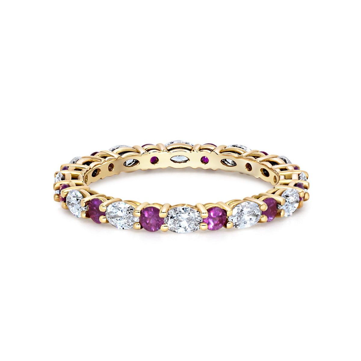Diamond & Pink Sapphire Eternity Band