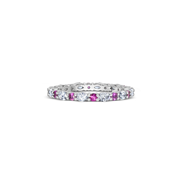 Pink Sapphire & Diamond Eternity Band | 1.40tw