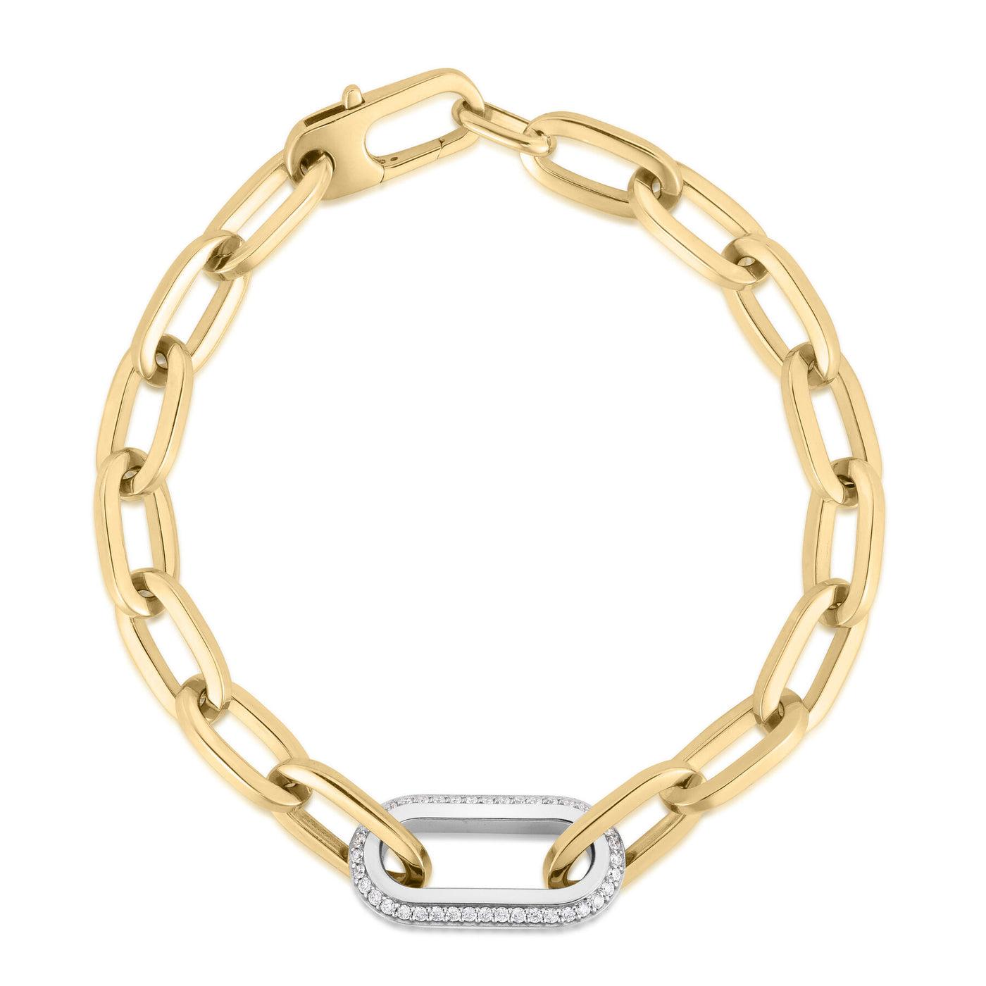 Large Diamond Link Paperclip Bracelet