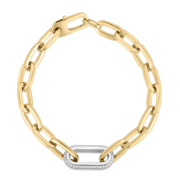 Large Diamond Link Paperclip Bracelet