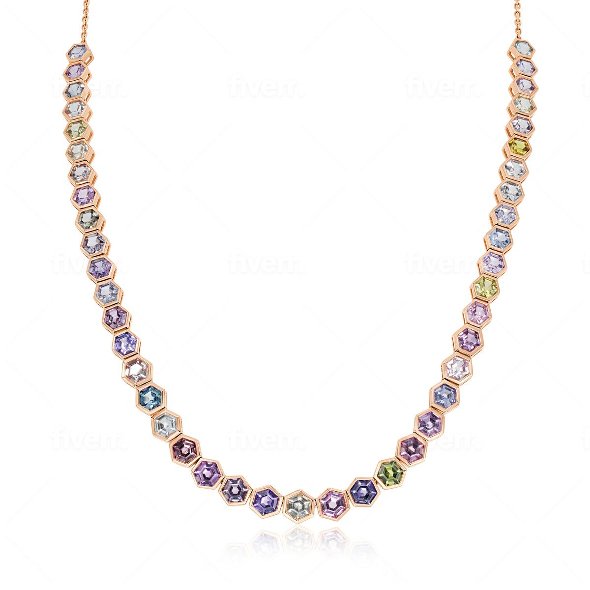 Hexagon Sapphire Necklace | 10.24tw