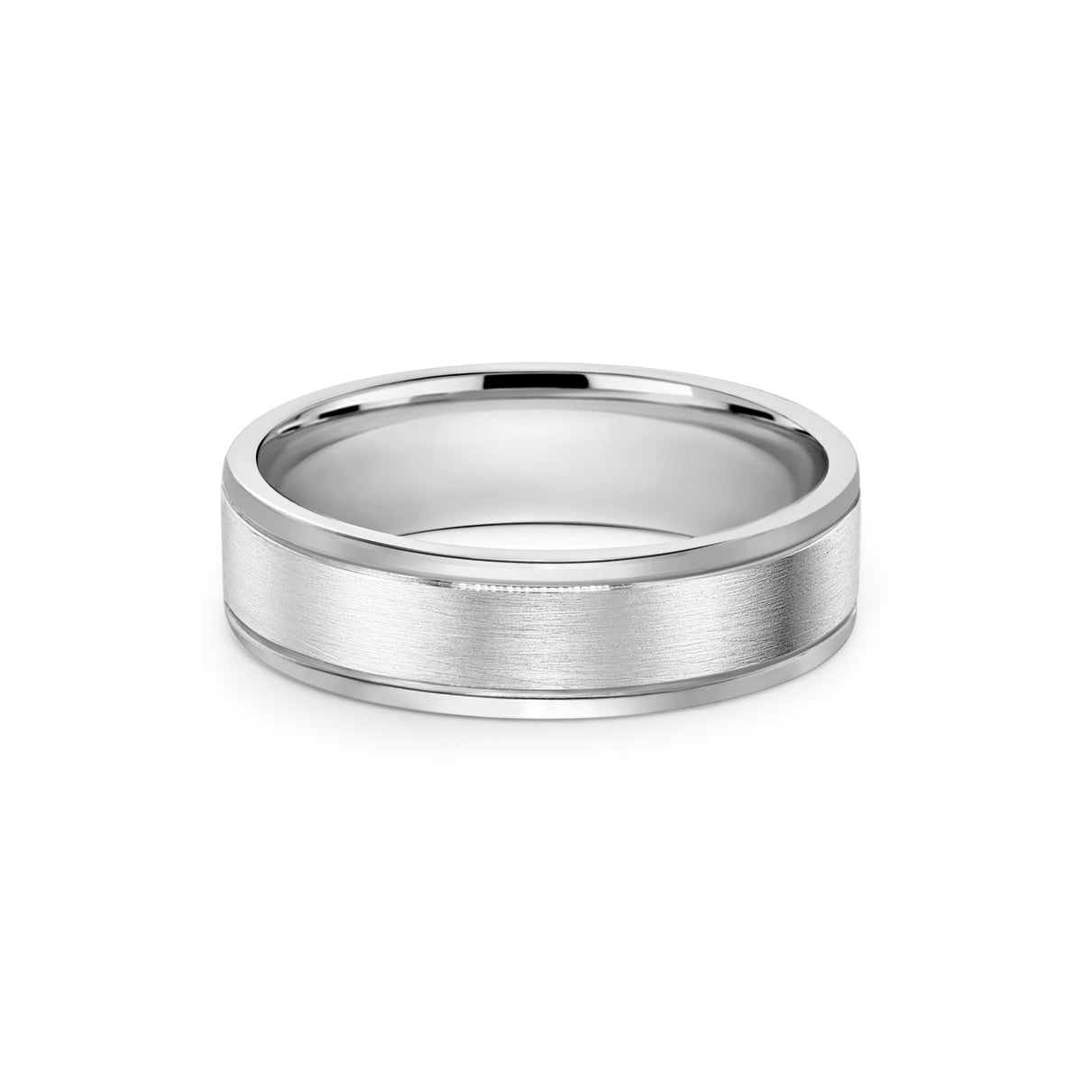 Satin Center Grey Gold Band