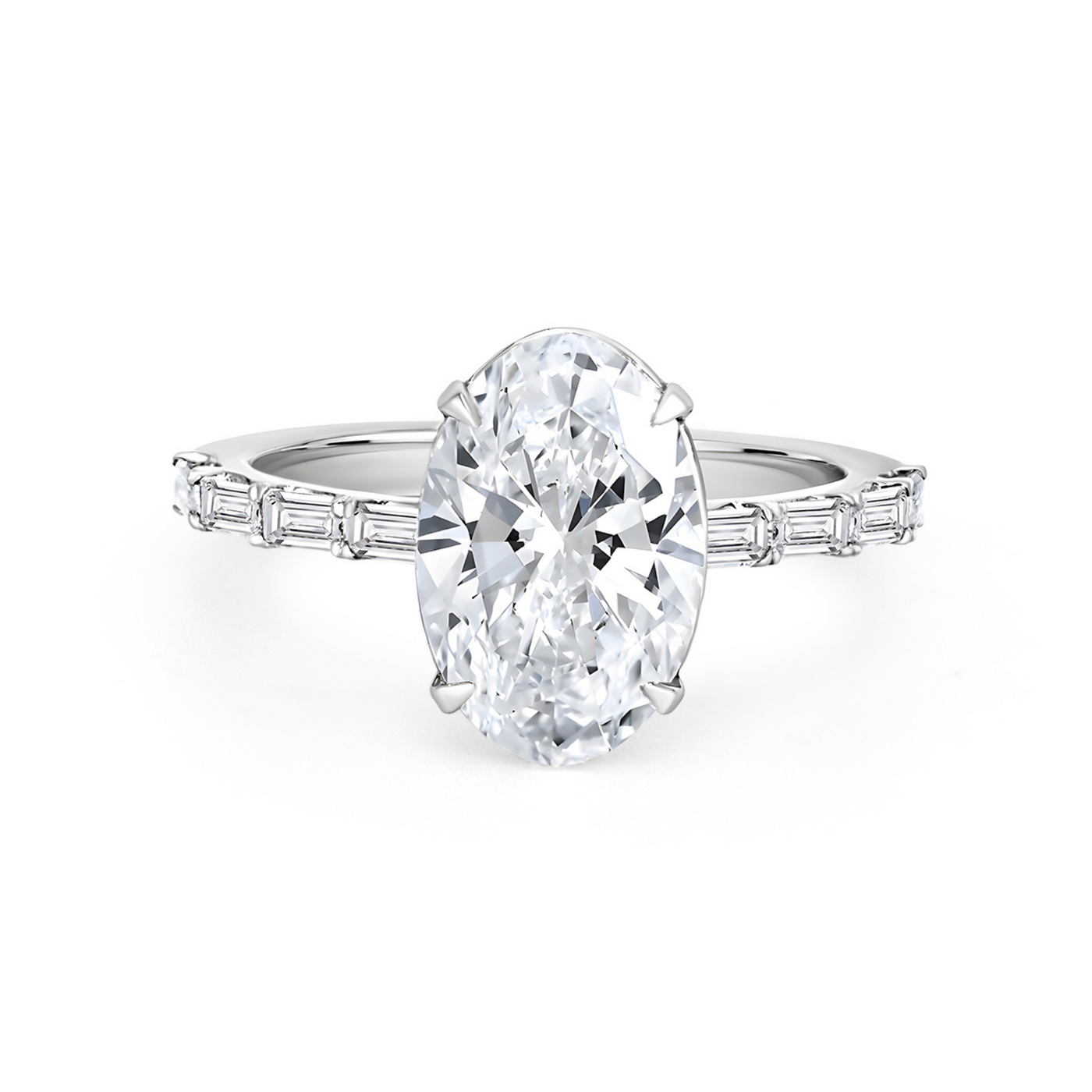 Oval Diamond Ring with Alara Cut Band | 3.94tw