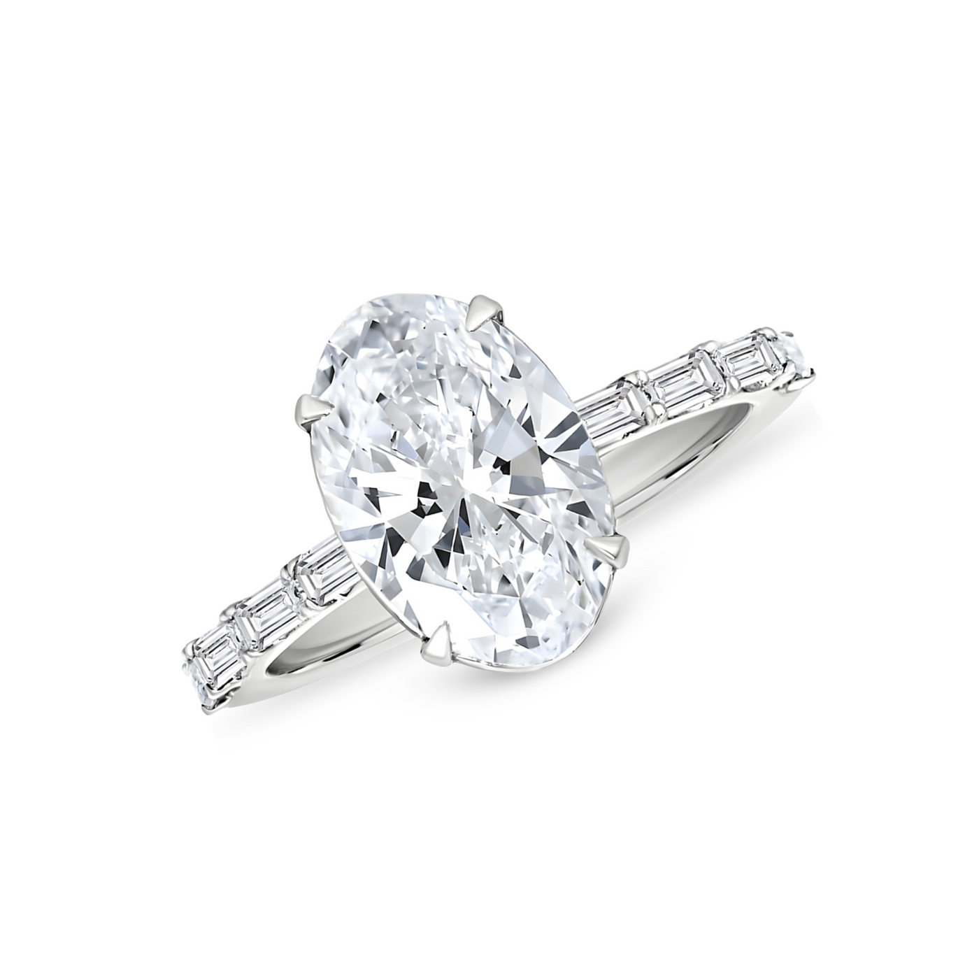 Oval Diamond Ring with Alara Cut Band | 3.94tw